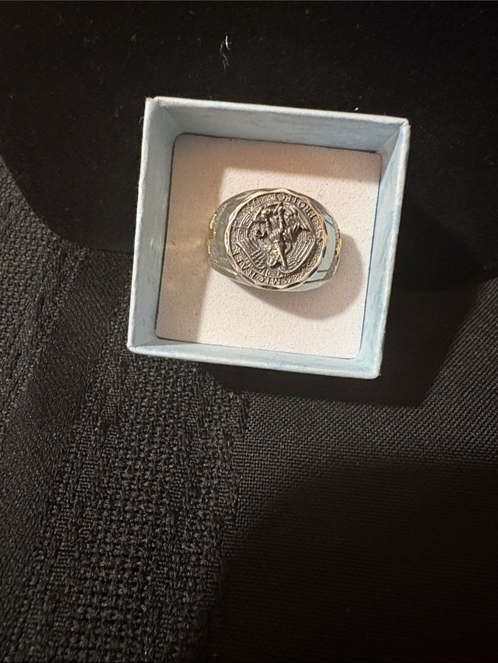 Sterling Silver Coin-Style Men's Signet Ring - Silver